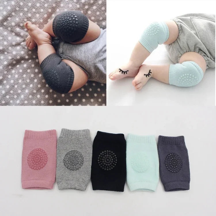子供用滑り止め ベビー用ハイハイ・歩行用膝ガード 肘ガード 保護パッド 12*9CM（ブラック）1ペア