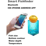 Bluetooth魚群探知機 125KHz ソナーセンサー 0.6-36m深度探知 魚探知アラーム iOS & Androidスマホ対応, 動作範囲: 0.6-36m