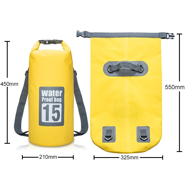 アウトドア防水ドライダブルショルダーストラップバッグ ドライサック、容量：15L、15L