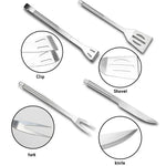 10 in 1 Outdoor Tableware Set Camping Barbecue Tableware Picnic Tool Set with Thermometer, 10 in 1, with Thermometer