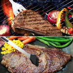 10 in 1 Outdoor Tableware Set Camping Barbecue Tableware Picnic Tool Set with Thermometer, 10 in 1, with Thermometer