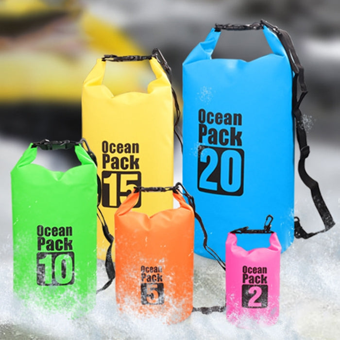 Outdoor Waterproof Single Shoulder Bag Dry Sack PVC Barrel Bag, Capacity: 10L, Capacity: 10L (Pink), Capacity: 10L (Orange), Capacity: 10L (Green), Capacity: 10L (Sky Blue), Capacity: 10L (Yellow), Capacity: 10L (Black), Capacity: 10L (Dark Blue)