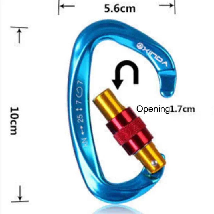 XINDA XD-Q9628 プロフェッショナルクライミングD型マスター錠カラビナ安全バックル アウトドアクライミング用品、XD-Q9628（ブラック）、XD-Q9628（オレンジ）、XD-Q9628（ブルー）