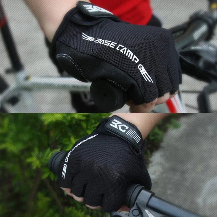 BaseCamp BC-204 自転車用ハーフフィンガーグローブ ライクラ生地 サイクリンググローブ、サイズ: L、サイズ: L