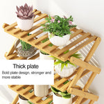 4層バルコニーリビングルーム 折りたたみ式無垢材フラワースタンド 鉢植え棚 長さ: 50cm、50cm 4層