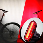 AQY-096 IPX4 着脱式 USB 充電式 二色 LED 自転車テールライト、ホワイト＆レッド、ブルー＆レッド