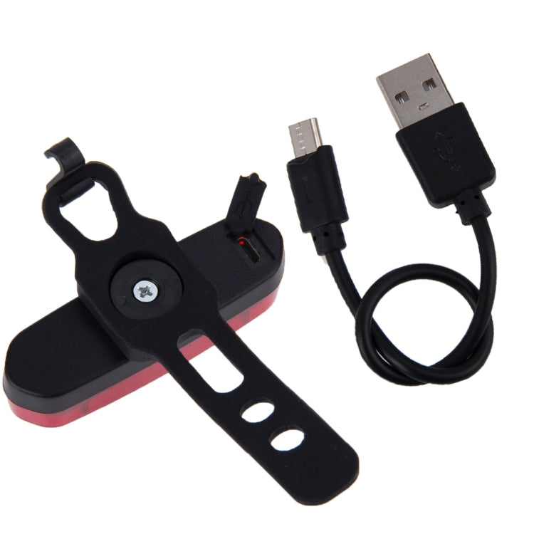 AQY-096 IPX4 着脱式 USB 充電式 二色 LED 自転車テールライト、ホワイト＆レッド、ブルー＆レッド