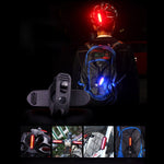 AQY-096 IPX4 着脱式 USB 充電式 二色 LED 自転車テールライト、ホワイト＆レッド、ブルー＆レッド