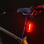 AQY-096 IPX4 着脱式 USB 充電式 二色 LED 自転車テールライト、ホワイト＆レッド、ブルー＆レッド