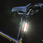 AQY-096 IPX4 着脱式 USB 充電式 二色 LED 自転車テールライト、ホワイト＆レッド、ブルー＆レッド