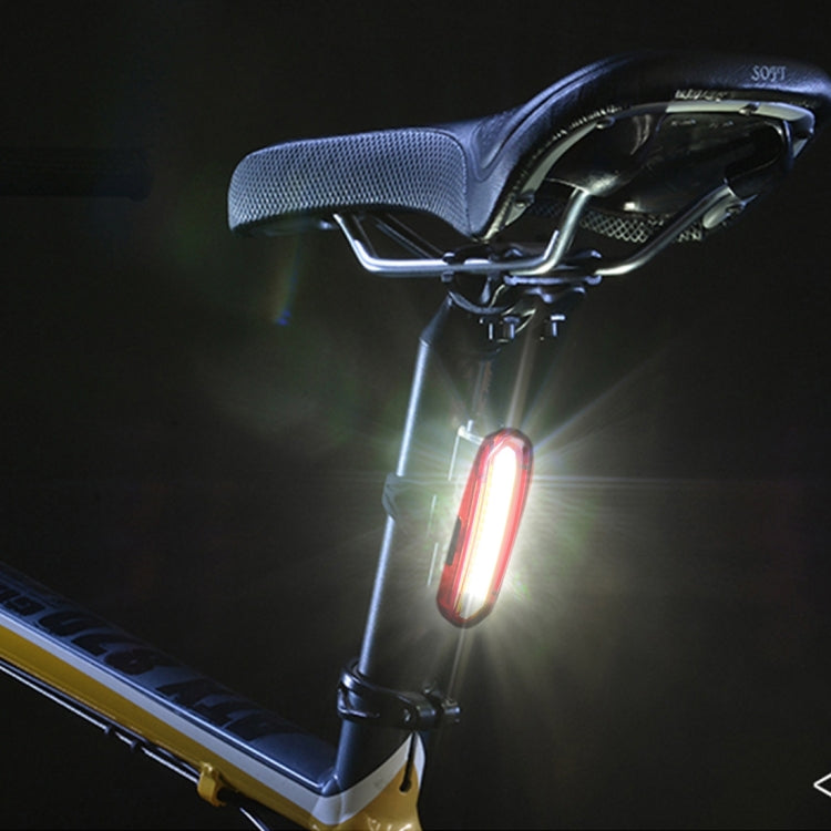 AQY-096 IPX4 着脱式 USB 充電式 二色 LED 自転車テールライト、ホワイト＆レッド、ブルー＆レッド