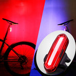 AQY-096 IPX4 着脱式 USB 充電式 二色 LED 自転車テールライト、ホワイト＆レッド、ブルー＆レッド