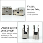8-12mm フラットボトム マット仕上げ 304ステンレススチール 固定クリップ 手すり用ガラス 木製層板クランプブラケット, 8-12mm, フラットボトム, 304ステンレススチール