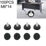 100個入り調節可能フットパッド家具用ネジサポートスタブ、M6x14、M6x14