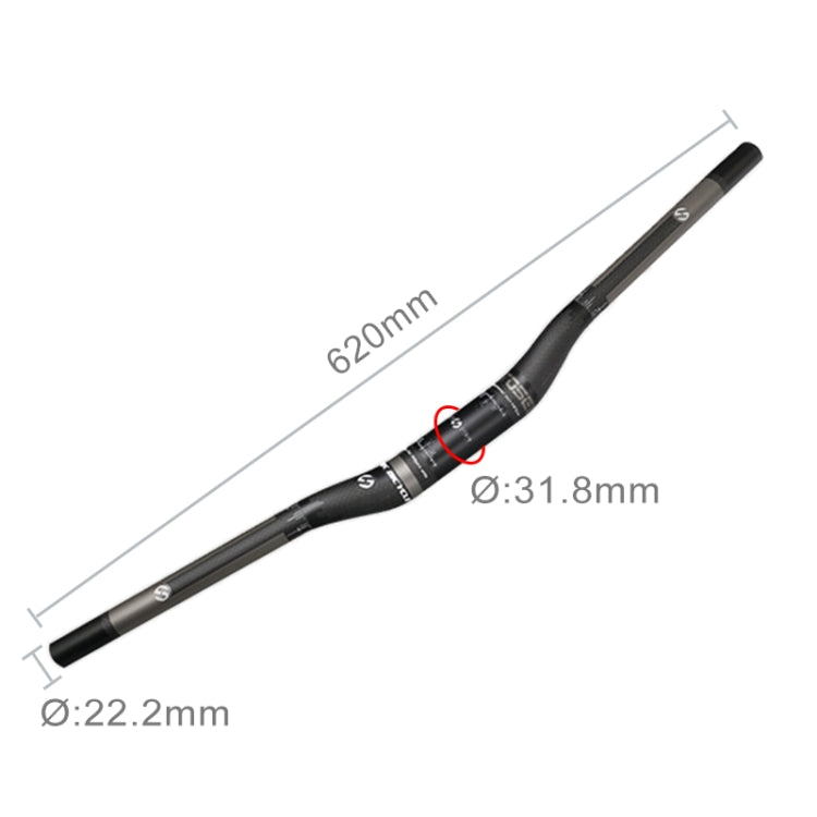 TOSEEK フルカーボンファイバー ロードバイク ベントハンドルバー、サイズ：620mm（マット）、620mm
