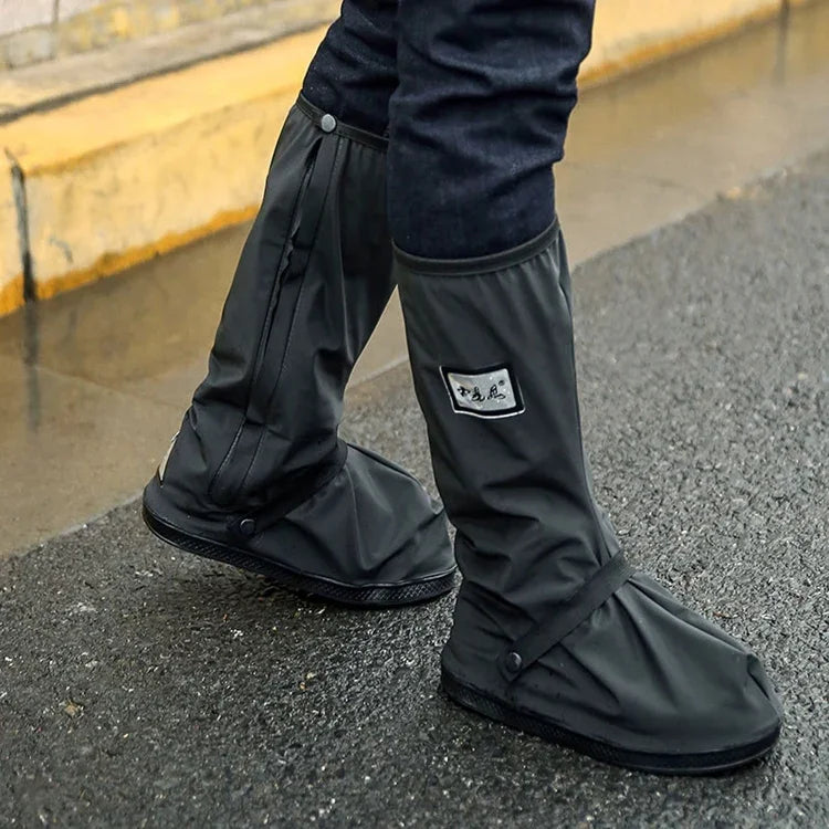 屋外用ハイチューブ 雨・雪防止 厚手レインシューズ サイズ：XL