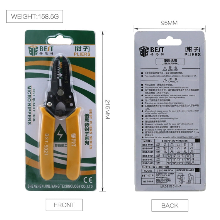BEST-5021 0.6～2.6mm携帯用圧着工具ケーブルストリッピングワイヤーストリッピングプライヤー、BEST-5021