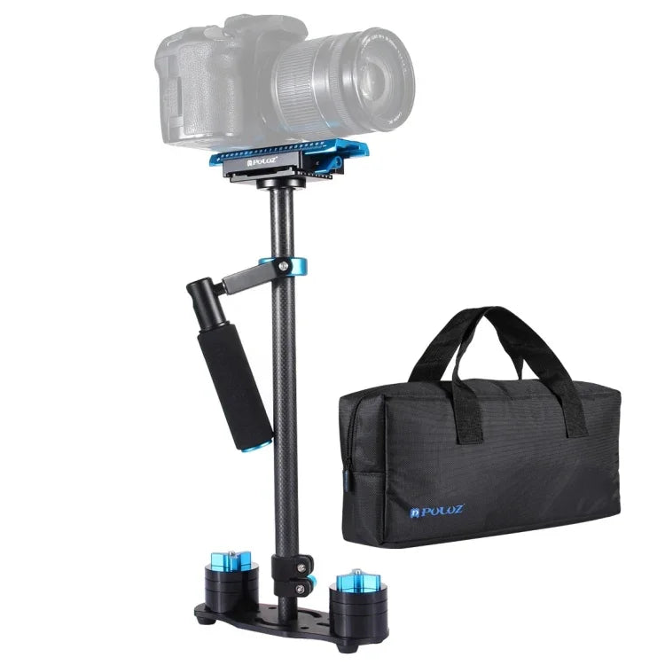 PULUZ 38.5-61cm カーボンファイバー ハンドヘルドスタビライザー DSLR & DVデジタルビデオ＆カメラ用、耐荷重範囲: 0.5-3kg、P60T ブルー、P60T レッド