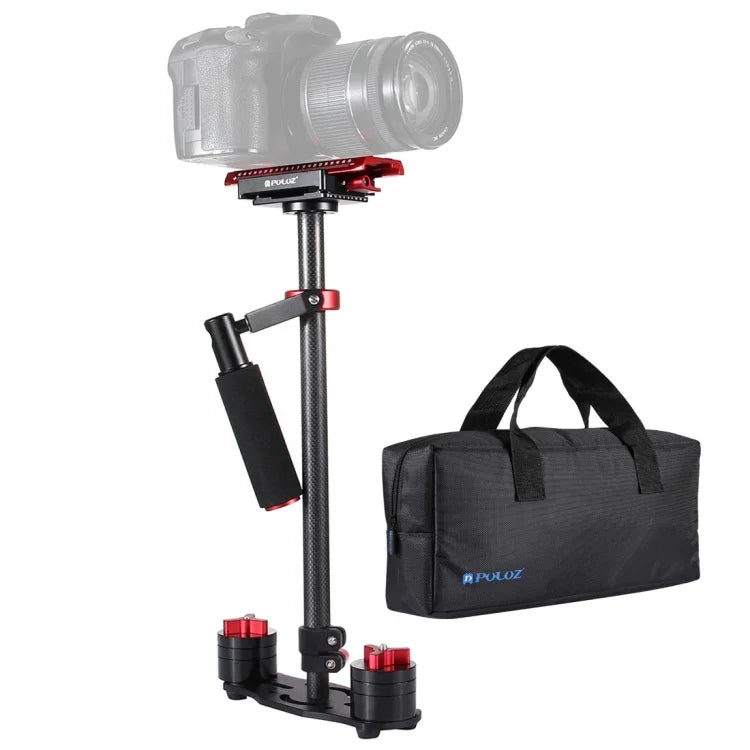 PULUZ 38.5-61cm カーボンファイバー ハンドヘルドスタビライザー DSLR & DVデジタルビデオ＆カメラ用、耐荷重範囲: 0.5-3kg、P60T ブルー、P60T レッド
