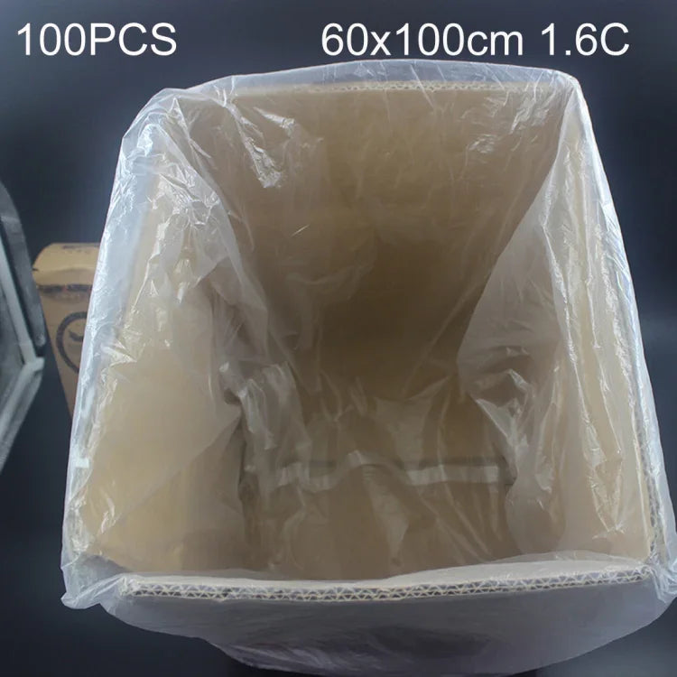 100枚入り 1.6C 防塵防湿プラスチックPE包装袋、サイズ：60cm x 100cm、60cm x 100cm