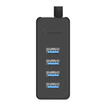 ORICO W5P-U3-30 4ポート USB 3.0 デスクトップハブ 30cm マイクロUSBケーブル電源付き、W5P-U3-30 ブラック