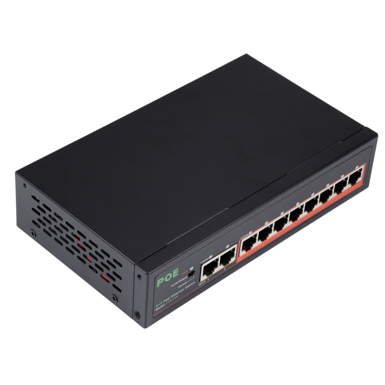 8ポート 10/100Mbps POEスイッチ IEEE802.3af パワーオーバーイーサネット ネットワークスイッチ IPカメラ VoIP電話 APデバイス用、8ポート ブラック