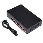 8ポート 10/100Mbps POEスイッチ IEEE802.3af パワーオーバーイーサネット ネットワークスイッチ IPカメラ VoIP電話 APデバイス用、8ポート ブラック
