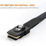 ミニSAS (SFF-8087) から4×SATA 7ピンメス フォワードブレイクアウト 6Gbpsデータケーブル、長さ：50cm、SFF-8087（長さ：50cm）