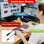3.5mmジャックからRJ9 PC / 携帯電話用ヘッドセットからオフィス電話アダプター変換ケーブル、長さ：32cm