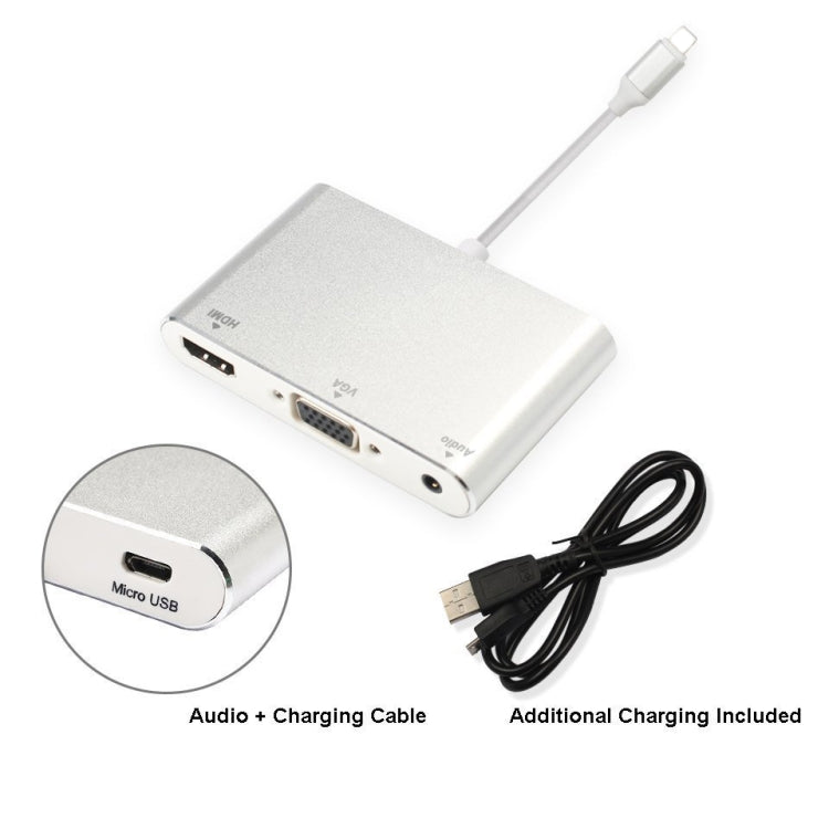 3in1 8ピンからHDMI / VGA / オーディオアダプター