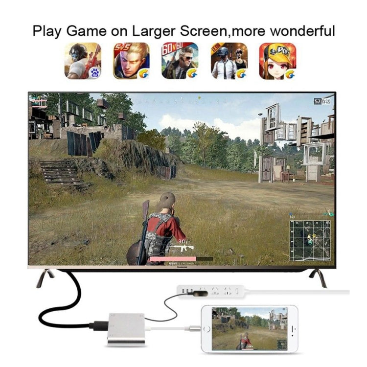 3in1 8ピンからHDMI / VGA / オーディオアダプター