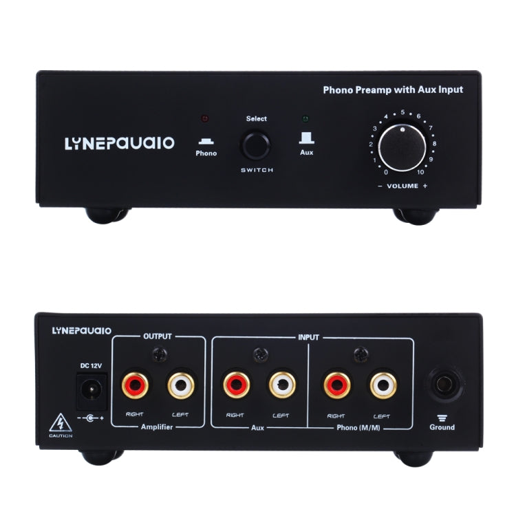 B855 LINEPAUDIO 電話用プレフォノグラフ信号増幅器 補助入力と音量調整付き