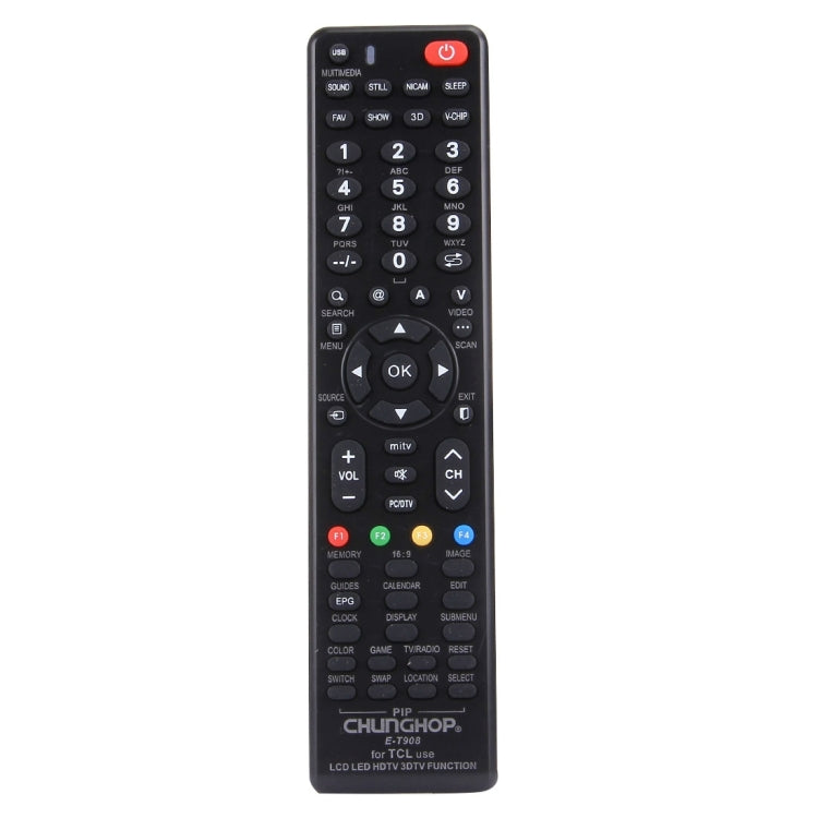 CHUNGHOP E-T908 TCL LED TV / LCD TV / HDTV / 3DTV用ユニバーサルリモコン、TCLテレビ対応