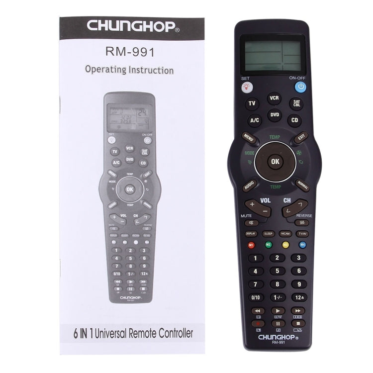 CHUNGHOP RM-L991 学習機能付きユニバーサルLCDリモコン TV VCR SAT CBL DVD CD A/C対応、RM-L991