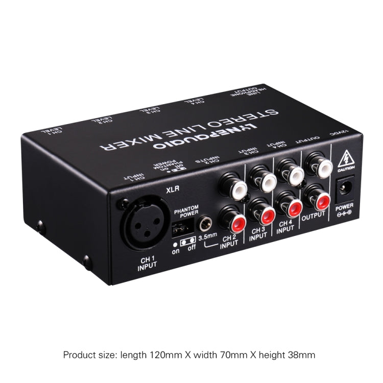 LINEPAUDIO B895 5チャンネルステレオマイクミキサー イヤホンモニタリング付き