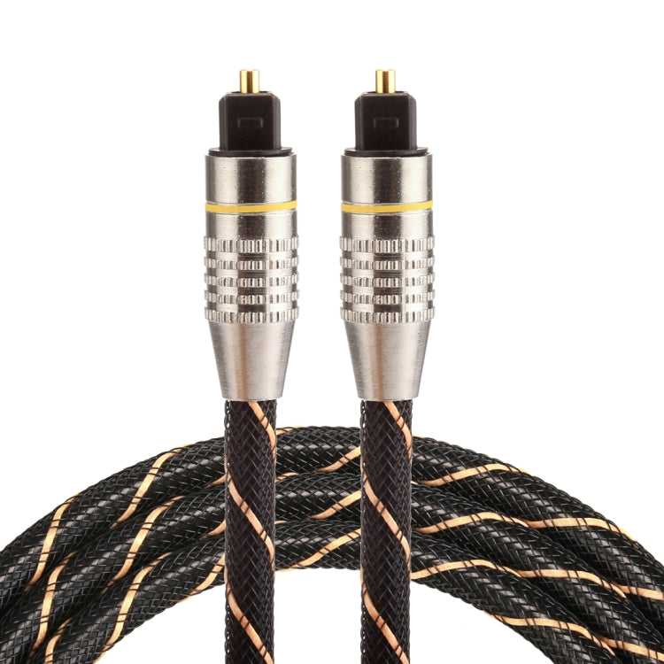 1m OD6.0mm 金メッキ金属ヘッド編み込みネットライン Toslink オス-オス デジタル光オーディオケーブル、長さ：1m
