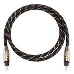1m OD6.0mm 金メッキ金属ヘッド編み込みネットライン Toslink オス-オス デジタル光オーディオケーブル、長さ：1m