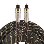 15m OD6.0mm 金メッキ金属ヘッド編み込みネットライン Toslink オス-オス デジタル光オーディオケーブル、長さ：15m