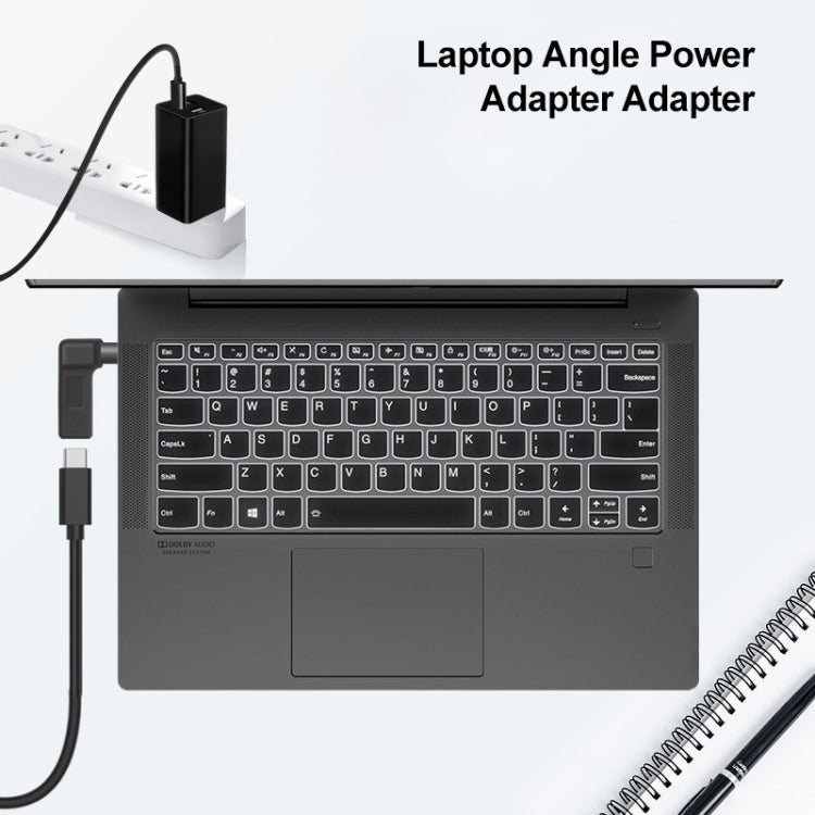 USB-C / Type-C メスから5.5 x 2.1mm オスプラグ エルボーアダプターコネクター、5.5 x 2.1mm エルボー