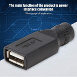 USB メスから5.5 x 2.1mm メスプラグアダプターコネクター、USB メスから5.5 x 2.1mm