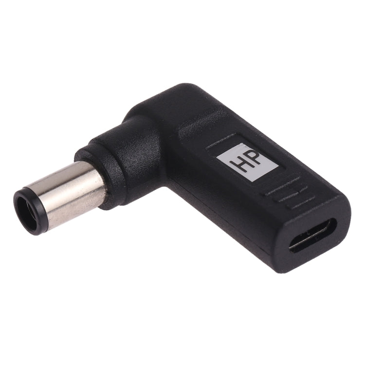 USB-C / Type-Cメスから7.4 x 5.0mmオスプラグエルボーアダプターコネクター（HPノートパソコン用）、7.4 x 5.0mmエルボー（HP）