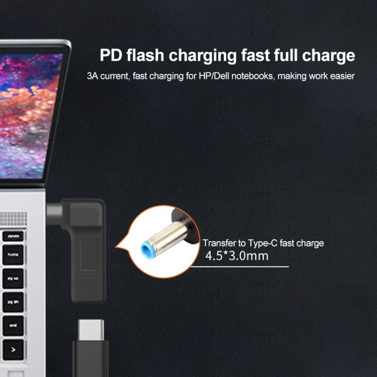USB-C / Type-Cメスから4.5 x 3.0mmオスプラグ エルボーアダプターコネクター 4.5 x 3.0mmエルボー ブラック、4.5 x 3.0mmエルボー ブルー