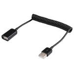 1m USB-A オスから USB-A メス スプリングコイルケーブル、AM から AF、長さ：1.0m