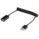 1m USB-A オスから USB-A メス スプリングコイルケーブル、AM から AF、長さ：1.0m