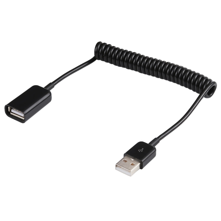 1m USB-A オスから USB-A メス スプリングコイルケーブル、AM から AF、長さ：1.0m