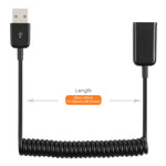 1m USB-A オスから USB-A メス スプリングコイルケーブル、AM から AF、長さ：1.0m
