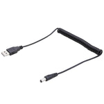 1.5m USBからDC 5.5mm電源スプリングコイルケーブル、AMからDC 5.5mm、長さ：1.5m