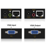 VGA & オーディオエクステンダー 1920x1440 HD 100m Cat5e / 6-568B ネットワークケーブル送信機受信機アダプター、伝送距離：100m