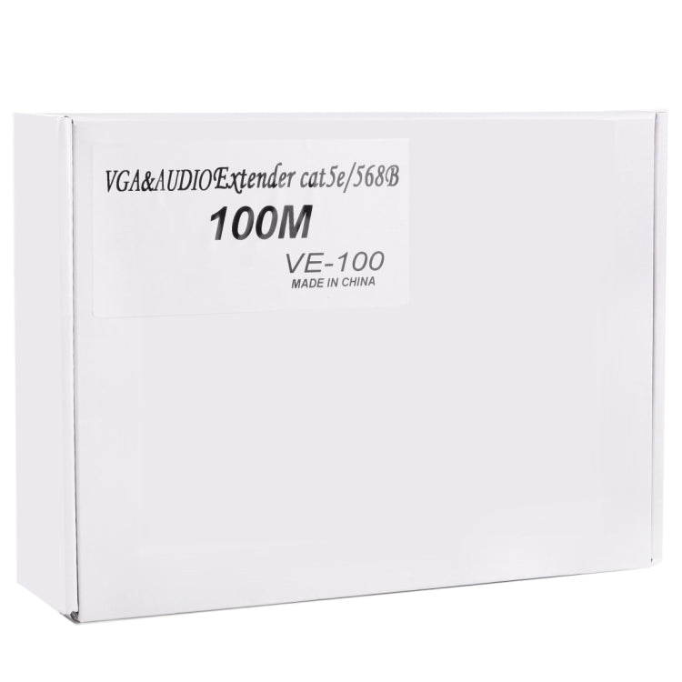 VGA & オーディオエクステンダー 1920x1440 HD 100m Cat5e / 6-568B ネットワークケーブル送信機受信機アダプター、伝送距離：100m