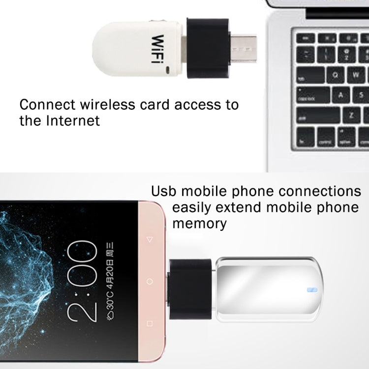 プラスチック製 USB-C / Type-C オスからUSB 2.0 メス OTGデータ転送充電アダプター
